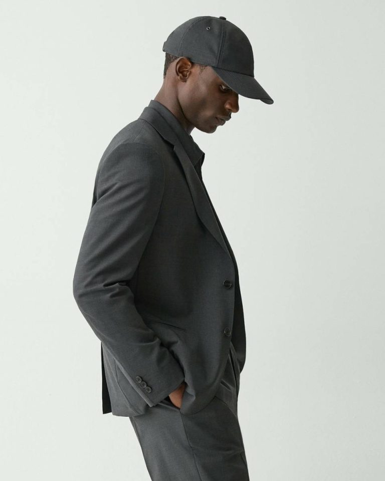 Charcoal Melange Clinton Blazer In Motion Wool Theory Blazers + Jackets Men - 2