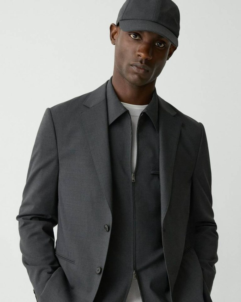 Charcoal Melange Clinton Blazer In Motion Wool Theory Blazers + Jackets Men - 4