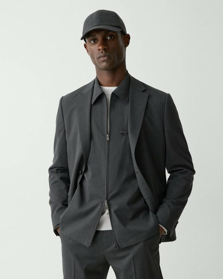 Charcoal Melange Clinton Blazer In Motion Wool Theory Blazers + Jackets Men - 1