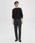 Charcoal Melange Theory Larin Drawstring Pant In Stretch Flannel Pants Men - 2