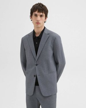 Clinton Blazer In Herringbone Precision Ponte Blazers + Jackets Men Grey Melange Theory - 1