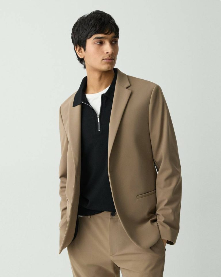 Clinton Blazer In Precision Ponte Theory Blazers + Jackets Men Walnut - 1