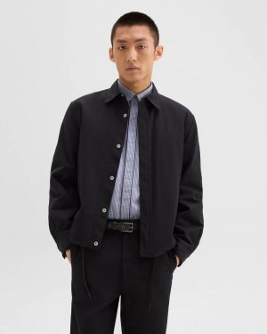 Coach Jacket In Gabardine Men Outerwear Theory Black - 1