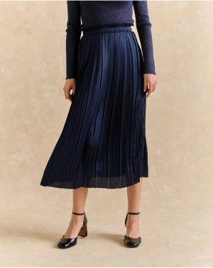 Cobalt Blue Women Bottoms Polín Et Moi Antonia Pleated Skirt - 1