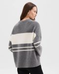 Colorblock Sweater In Astor Wool Women Theory Sweaters + Cardigans Medium Heather Grey/Ivory - 3