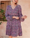 Cortia Babydoll Dress Polín Et Moi Women Purple Dresses - 1