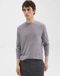 Crewneck Sweater In Regal Wool Sweaters + Cardigans Men Cool Heather Grey Theory - 1