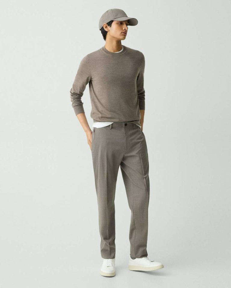 Curtis Drawstring Pant In Motion Wool Theory Walnut Melange Pants Men - 2