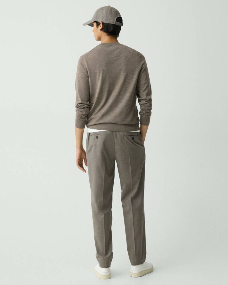 Curtis Drawstring Pant In Motion Wool Theory Walnut Melange Pants Men - 3