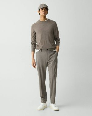 Curtis Drawstring Pant In Motion Wool Theory Walnut Melange Pants Men - 1