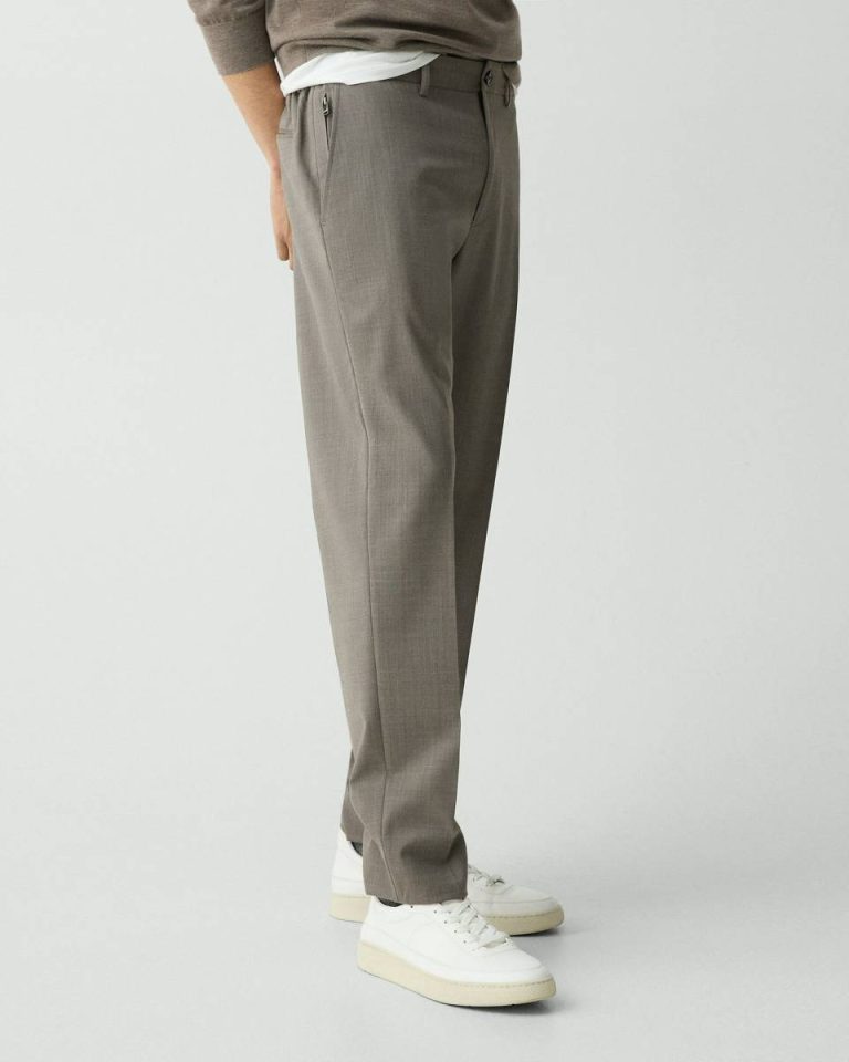 Curtis Drawstring Pant In Motion Wool Theory Walnut Melange Pants Men - 4