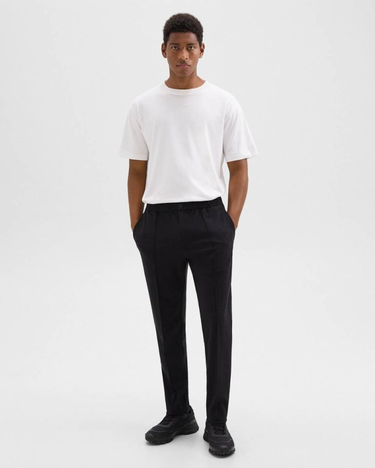 Curtis Drawstring Pant In Precision Ponte Men Pants Black Theory - 2