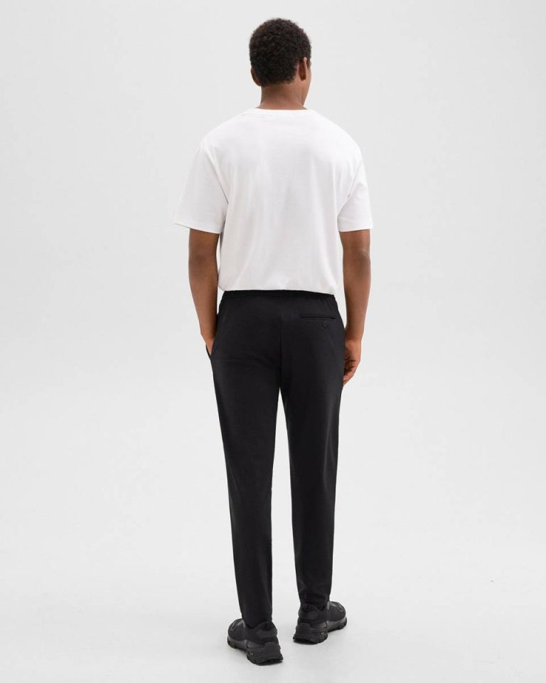Curtis Drawstring Pant In Precision Ponte Men Pants Black Theory - 3
