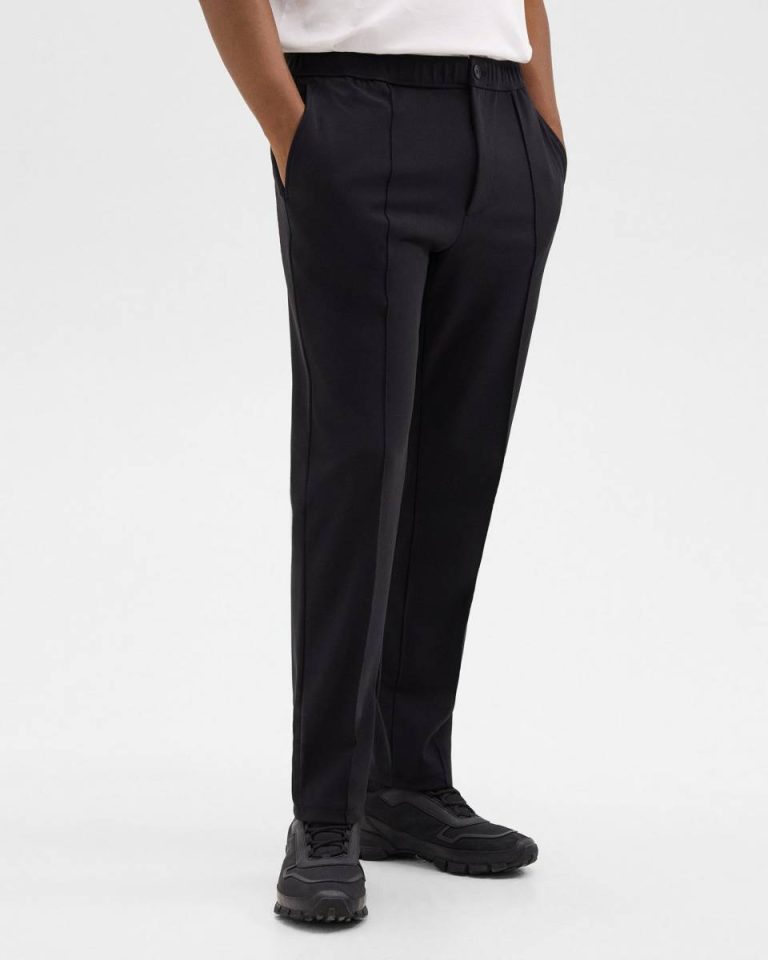 Curtis Drawstring Pant In Precision Ponte Men Pants Black Theory - 4