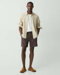 Curtis Drawstring Short In Good Linen Dark Mocha Theory Men Pants - 1