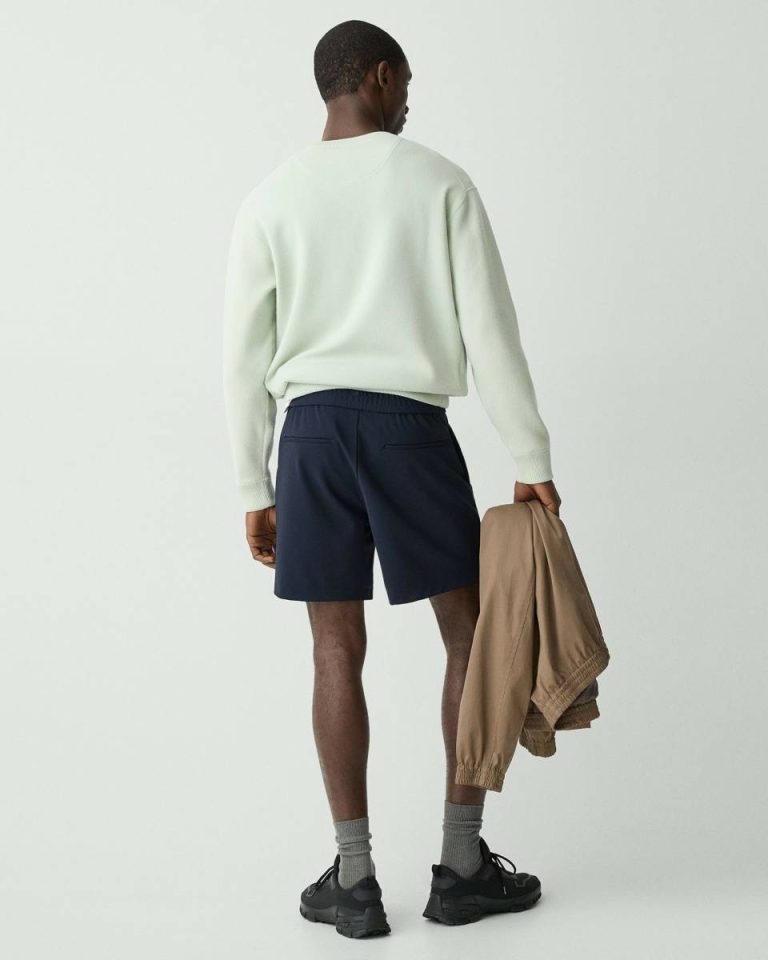 Curtis Drawstring Short In Precision Ponte Baltic Theory Pants Men - 3