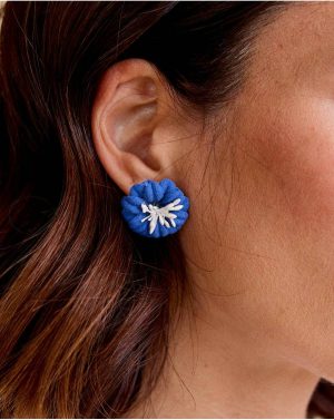 Denim Nancy Flower Earring Jewelry Women Polín Et Moi - 1