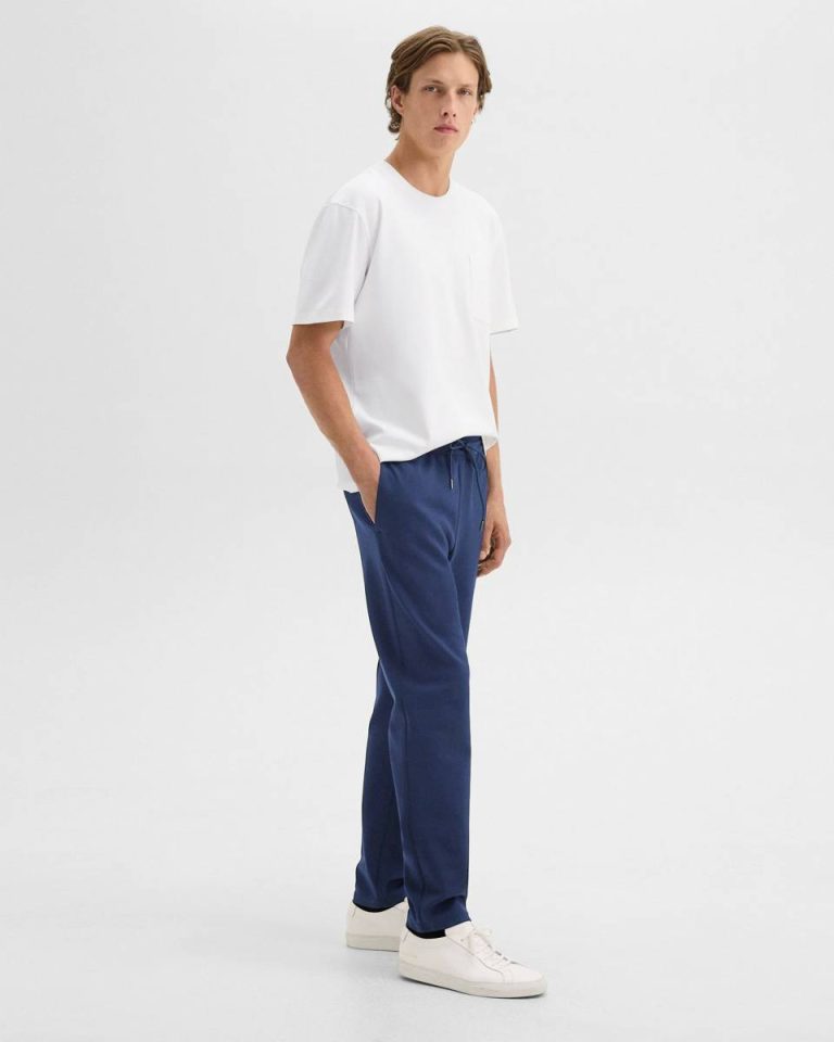 Drawstring Pant In Scuba Pants Deep Atlantic Men Theory - 2