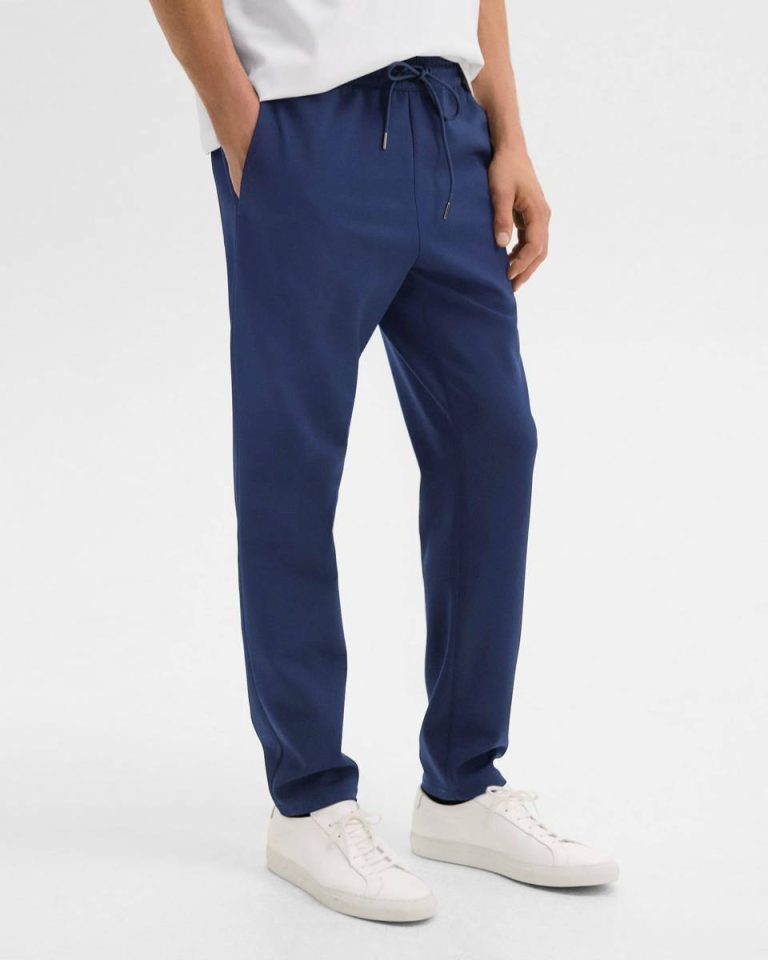Drawstring Pant In Scuba Pants Deep Atlantic Men Theory - 4