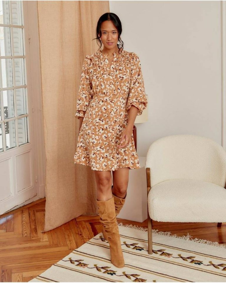 Dresses Cris Short Dress Camel Women Polín Et Moi - 3