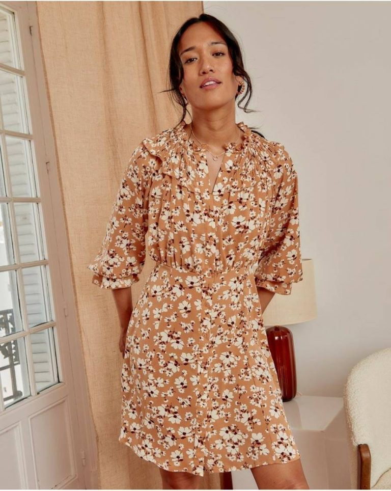 Dresses Cris Short Dress Camel Women Polín Et Moi - 1
