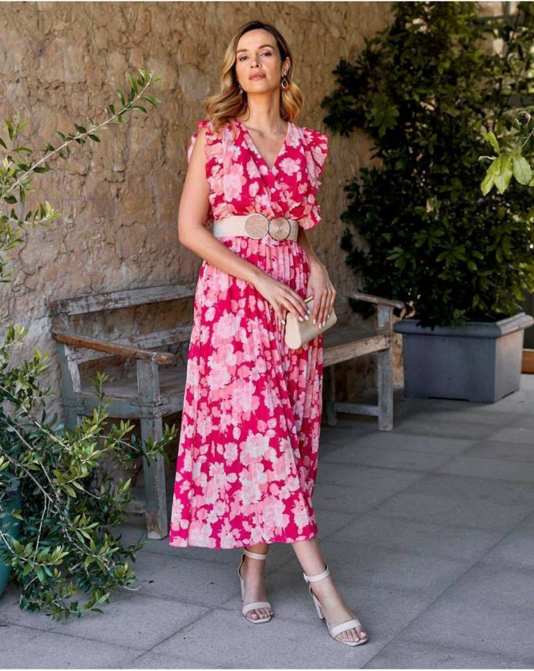 Dresses Polín Et Moi Women Hanna Ruffle Dress Raspberry - 2