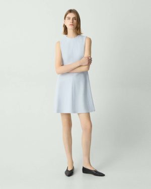 Dresses Theory A-Line Mini Dress In Admiral Crepe Pearl Blue Women - 1