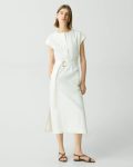Dresses Theory Women Belted Midi Dress In Good Linen White - 1