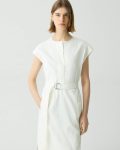 Dresses Theory Women Belted Midi Dress In Good Linen White - 4
