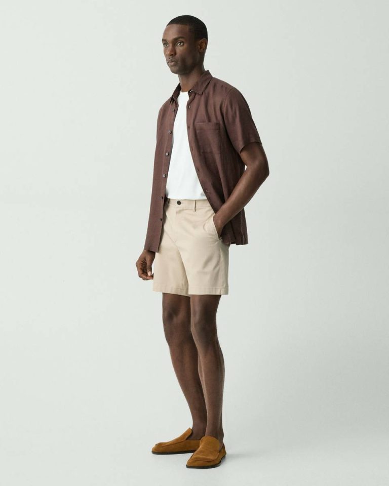 Earl Grey Men Zaine Short In Stretch Cotton Theory Pants - 2