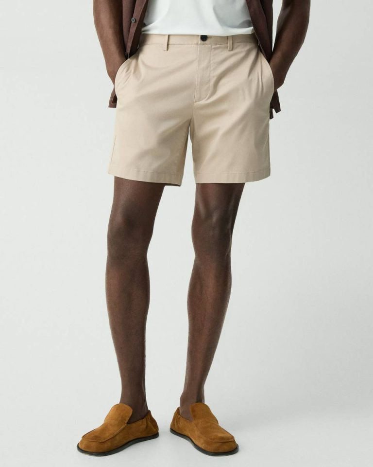 Earl Grey Men Zaine Short In Stretch Cotton Theory Pants - 4