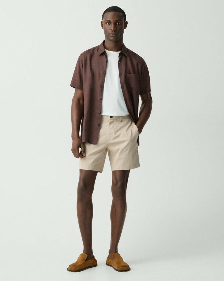 Earl Grey Men Zaine Short In Stretch Cotton Theory Pants - 1
