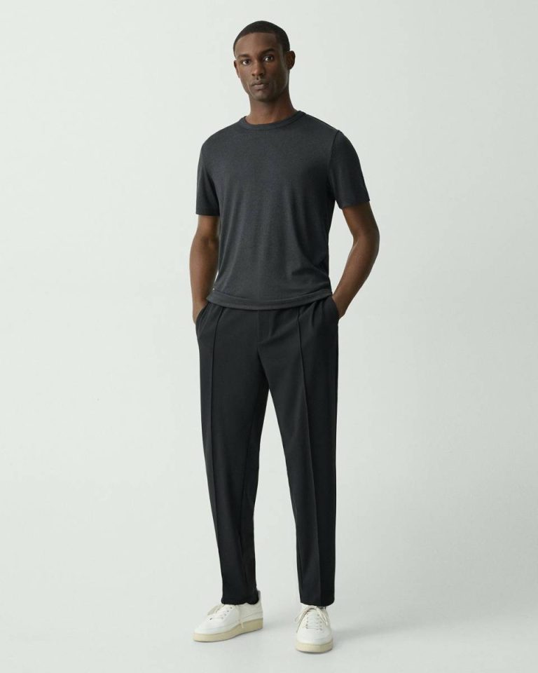 Essential Tee In Anemone Modal Jersey Theory T-Shirts + Polos Black Multi Men - 5