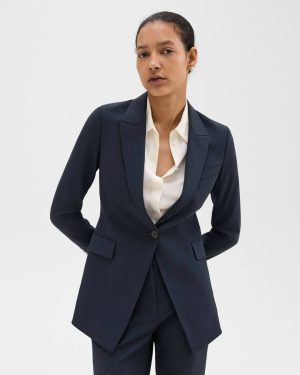 Etiennette Blazer In Good Wool Blazers + Jackets Nocturne Navy Women Theory - 1