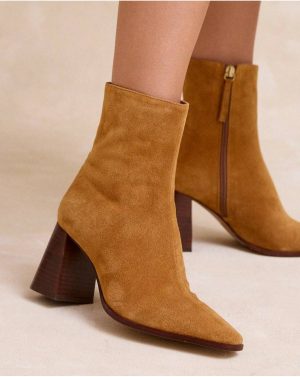 Footwear Leather Women Marisena Heel Ankle Boots Polín Et Moi - 1