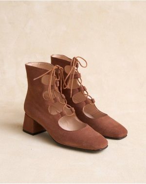Galena Lace-Up Ankle Boots Makeup Polín Et Moi Women Footwear - 1