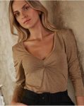 Gold Juliet Knot Top Women Polín Et Moi Tops - 1