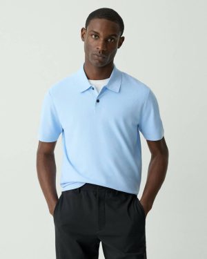 Goris Polo Shirt In Light Bilen Clear Sky Sweaters + Cardigans Men Theory - 1