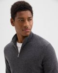 Grey Heather Sweaters + Cardigans Men Theory Hilles Quarter-Zip Sweater In Cashmere - 3