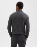 Grey Heather Sweaters + Cardigans Men Theory Hilles Quarter-Zip Sweater In Cashmere - 4
