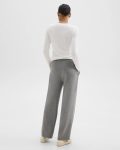 Grey Mel/Oat Mel Pants Women Theory Track Pant In Double-Knit Jersey - 3