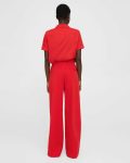 High-Waist Wide-Leg Pant In Stretch Cotton Twill Women Pants Theory Grenadine - 4