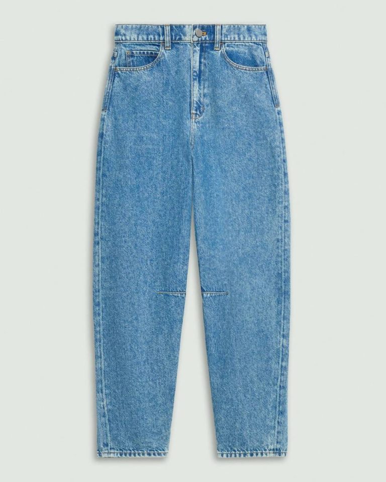 Ice Blue Pants Theory Women Cropped Barrel Pant In Relaxed Denim - 5