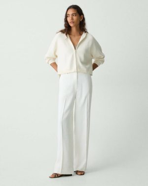 Ivory Straight Pant In Linen-Viscose Pants Women Theory - 1
