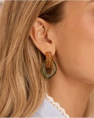 Jewelry Polín Et Moi Emerald Green Women Acrea Drop Earrings - 1