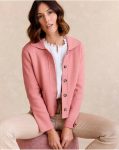 Knitted Women Short Pink Jacket Rose Polín Et Moi - 1
