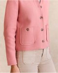 Knitted Women Short Pink Jacket Rose Polín Et Moi - 5