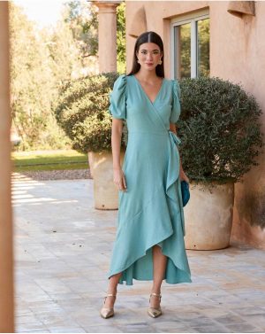 Leane Sleeves Dress Turquoise Maternity Women Polín Et Moi - 1