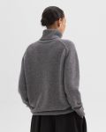 Light Charcoal Women Theory Turtleneck Sweater In Cashmere Sweaters + Cardigans - 3