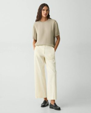 Light Linen Pants Relaxed Pull-On Pant In Good Linen Women Theory - 1